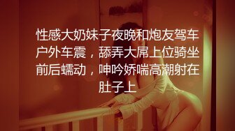 性感大奶妹子夜晚和炮友驾车户外车震，舔弄大屌上位骑坐前后蠕动，呻吟娇喘高潮射在肚子上