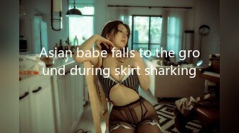 Asian babe falls to the ground during skirt sharking