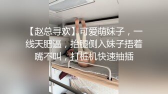 【赵总寻欢】可爱萌妹子，一线天肥逼，抬腿侧入妹子捂着嘴不叫，打桩机快速抽插